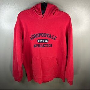 Vintage Y2K Aeropostale Phys Ed Athletics Red Hoodie Sweatshirt Size Medium
